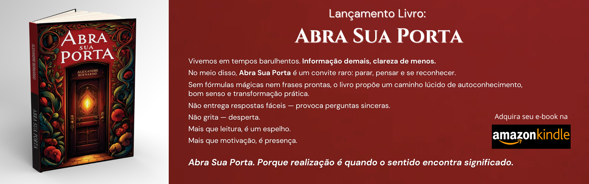 Novo livro do palestrante Alexandre Bernardo | Abra Sua Porta