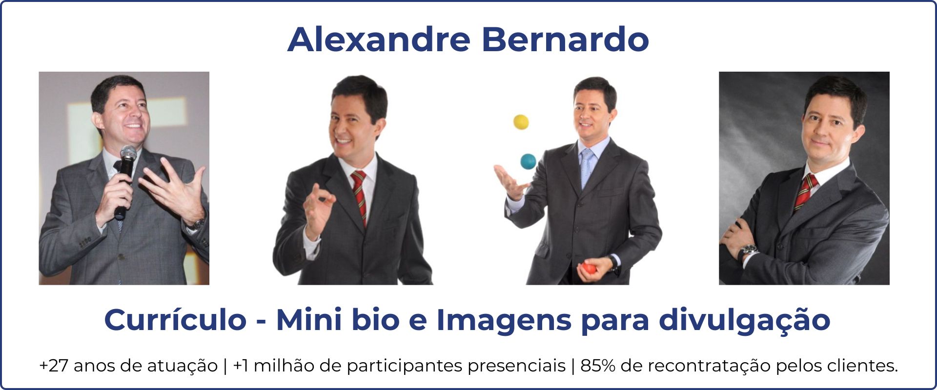 Imagens de divulgação do palestrante de vendas e motivação Alexandre Bernardo.