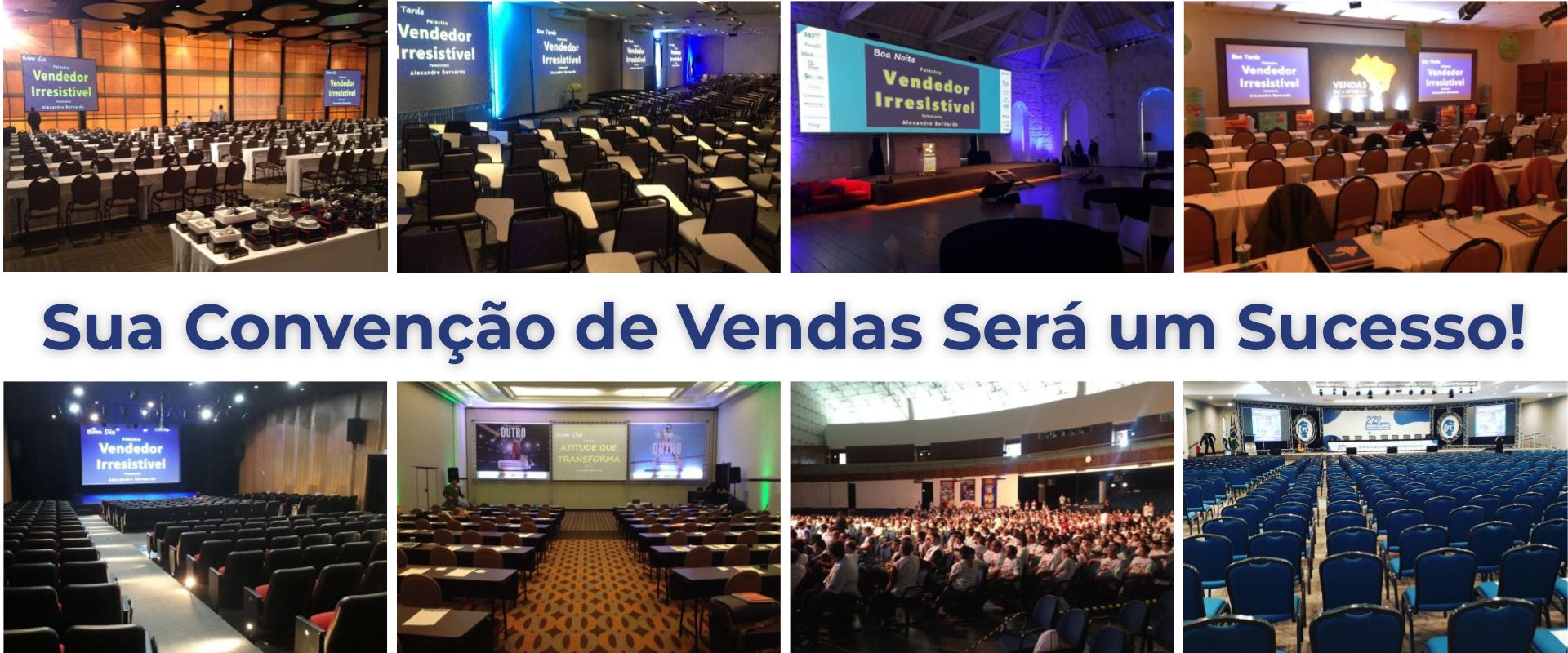 Auditórios preparados para palestra em convenção de vendas
