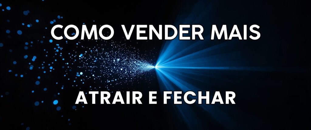 Imagem conceitual do processo de vendas mostrando a transição da atenção do cliente até o fechamento e conversão