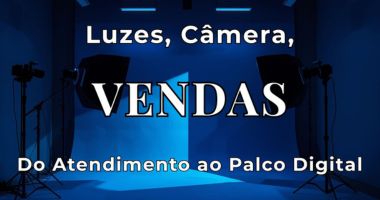 Composição visual simbolizando comunicação em vendas com foco em presença, identidade e influência