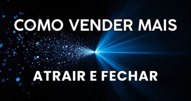 Pontos de luz se organizando de forma gradual até um foco definido, simbolizando a transição da atração do cliente para o fechamento da venda