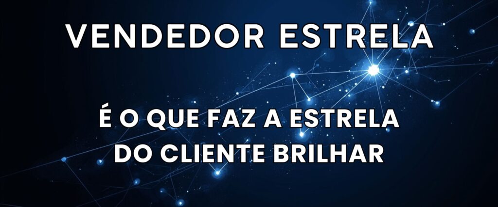 Constelação de luzes representando vendedor estrela integrado à equipe de vendas e ao desempenho coletivo